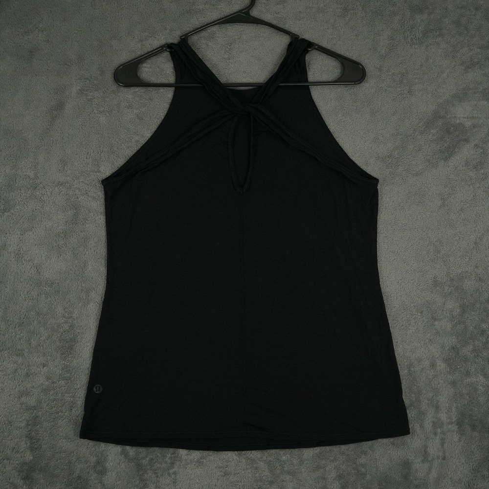 Lululemon Timeless Twist Tank Top Womens M Black Twisted Keyhole Back Activewear - Picture 2 of 7